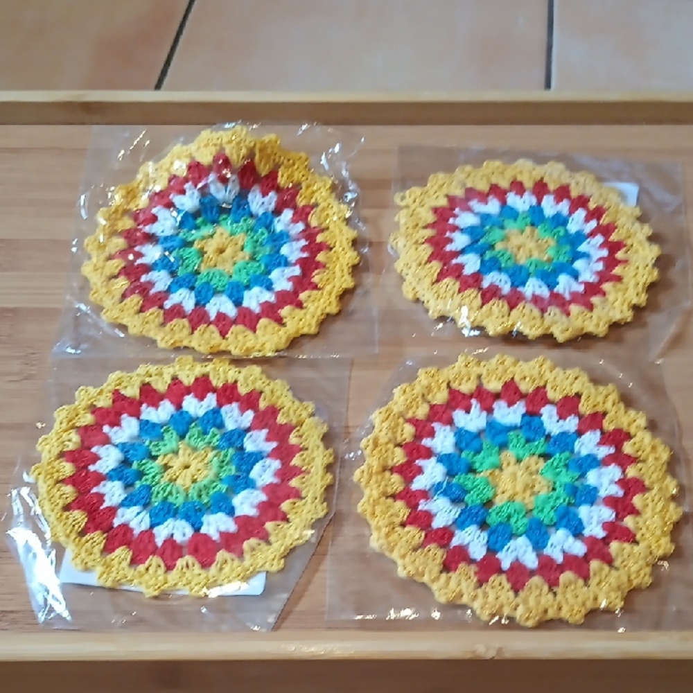 Colorful Crochet Coasters Set